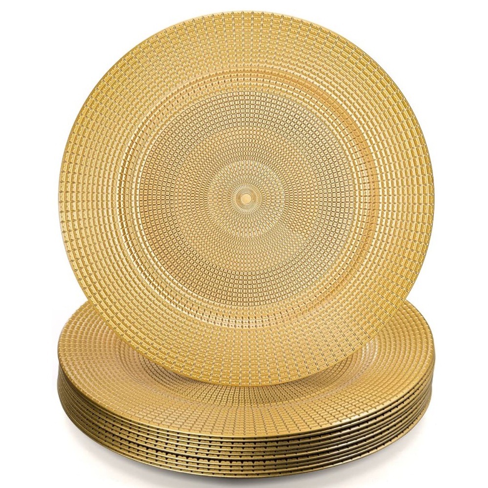 Set of 12 Gold Charger plates
